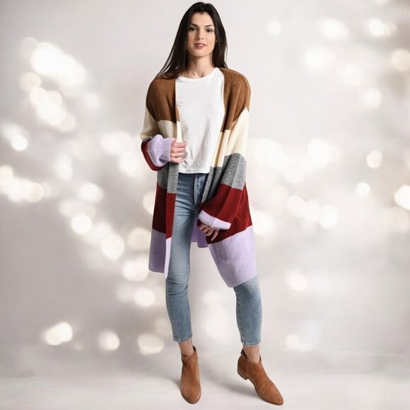 NWT Moon River Bubble Sleeve Oversized Cardigan - Picture 1 of 4